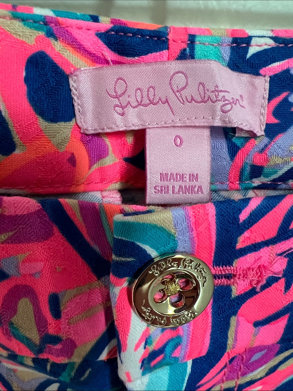 Lilly Pulitzer | Pink, Blue & Teal Paisley Straight-Leg Pants #12816 Size 0 - Picture 2 of 16